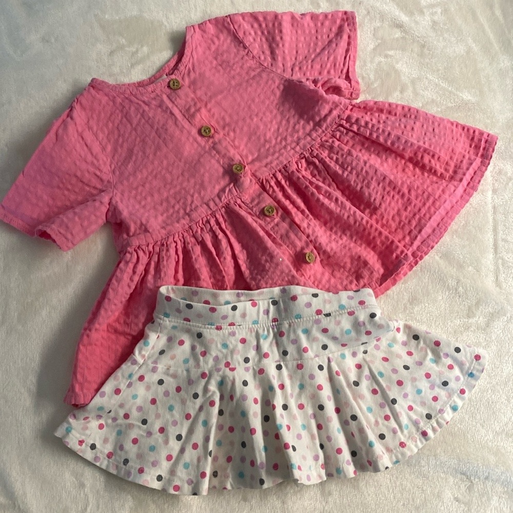 H&M top and Jumping Bean Beans skirt